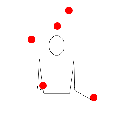 5-ball juggling animation